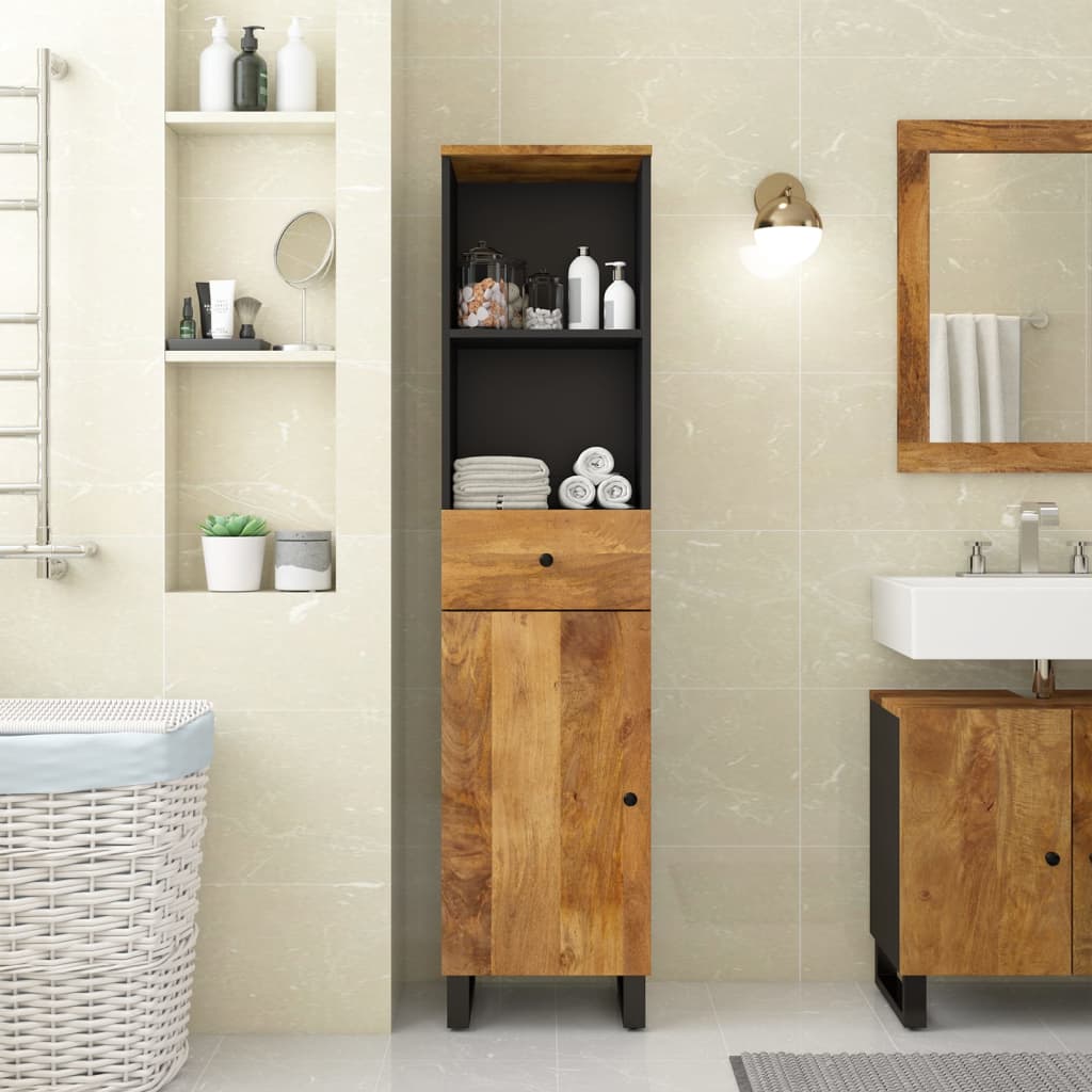 Badkamerkast 38X33X60 Cm Massief Mangohout Honingbruin