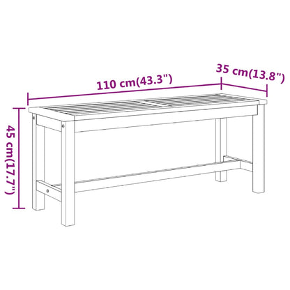 Tuinbank 110X35X45 Cm Massief Acaciahout 110 x 35 x 45 cm
