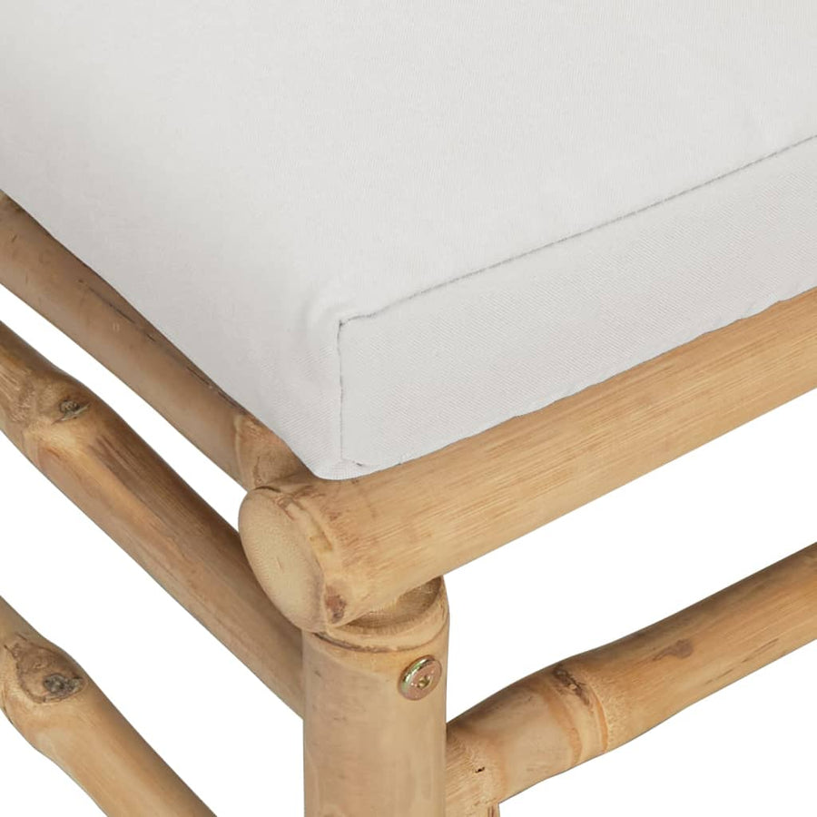 2-Delige Loungeset Met Kussens Bamboe Lightgrijs Lichtgrijs hoek + midden