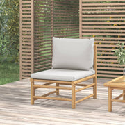 Tuinmiddenbank bamboe lichtgrijs 55x69x65 cm