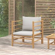 Tuinbank bamboe 63x69x65 cm lichtgrijs