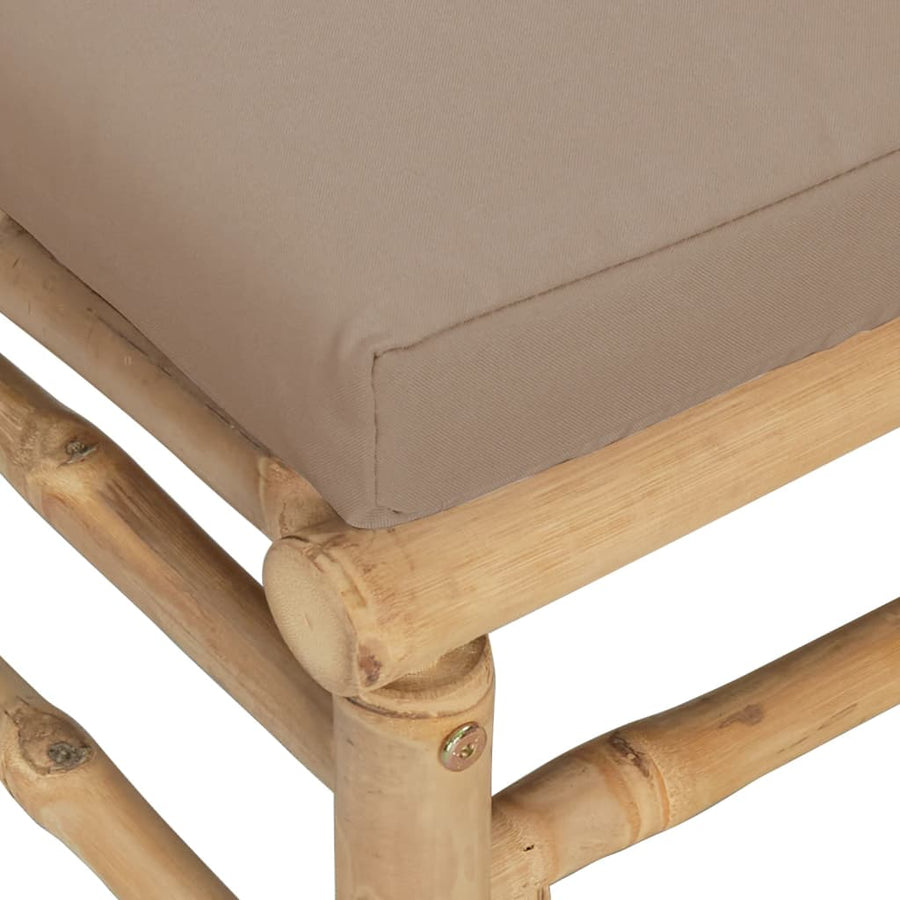 2-Delige Loungeset Met Kussens Bamboe Taupe hoek + midden