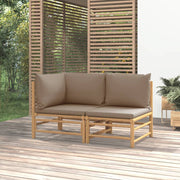 Loungeset 2-delig bamboe taupe