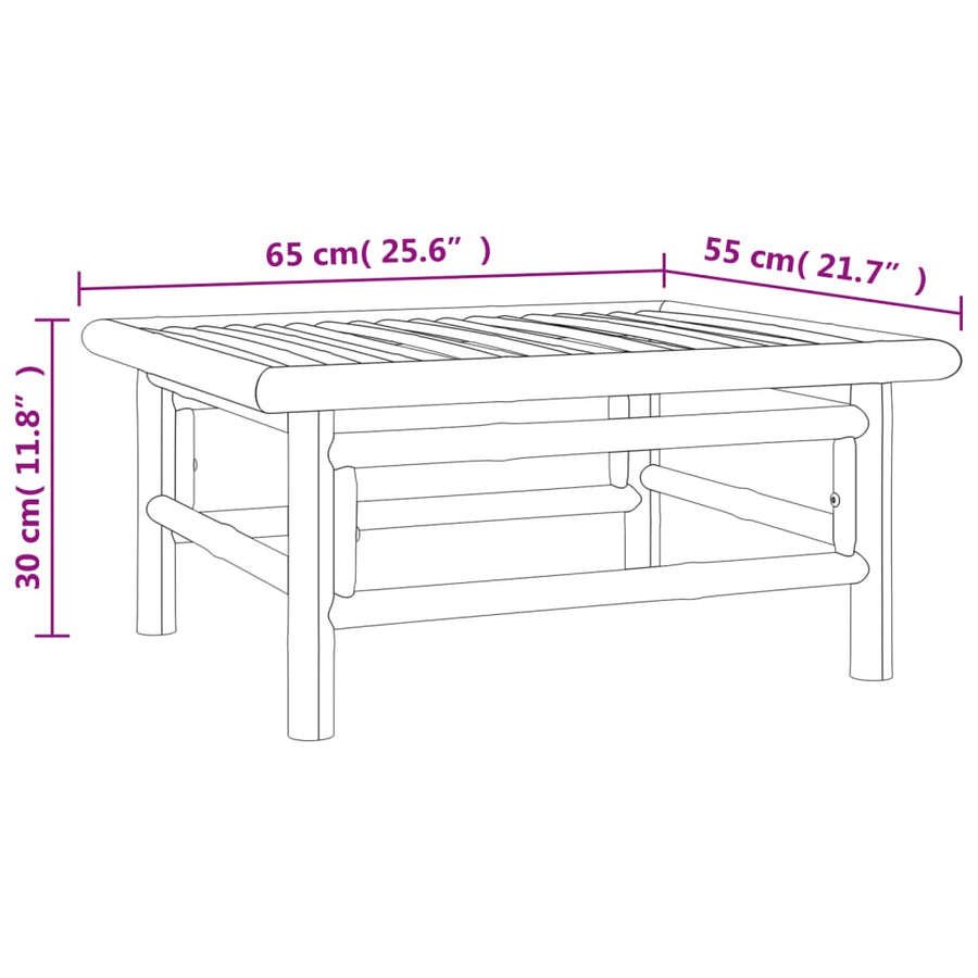 2-Delige Loungeset Met Kussens Bamboe Taupe hoek + Tafel