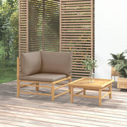 Loungeset 2-delig bamboe taupe