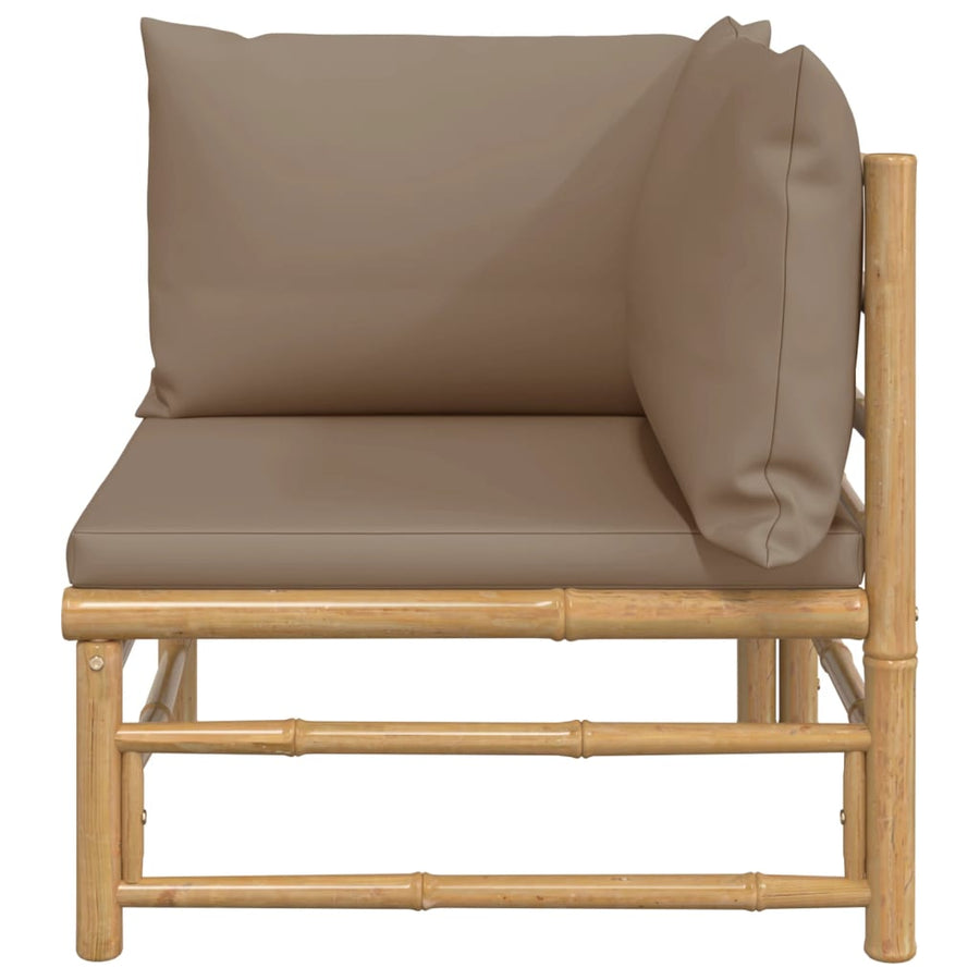 Tuin Met Kussens Bamboe Taupe Hoekbank