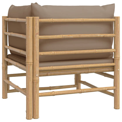 Tuin Met Kussens Bamboe Taupe Hoekbank