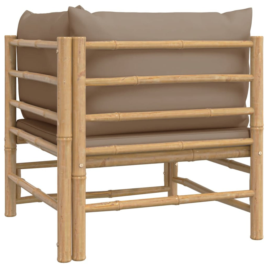 Tuin Met Kussens Bamboe Taupe Hoekbank