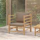 Tuinbank Met Kussens Bamboe Taupe Fauteuil