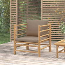 Tuinbank Met Kussens Bamboe Taupe Fauteuil