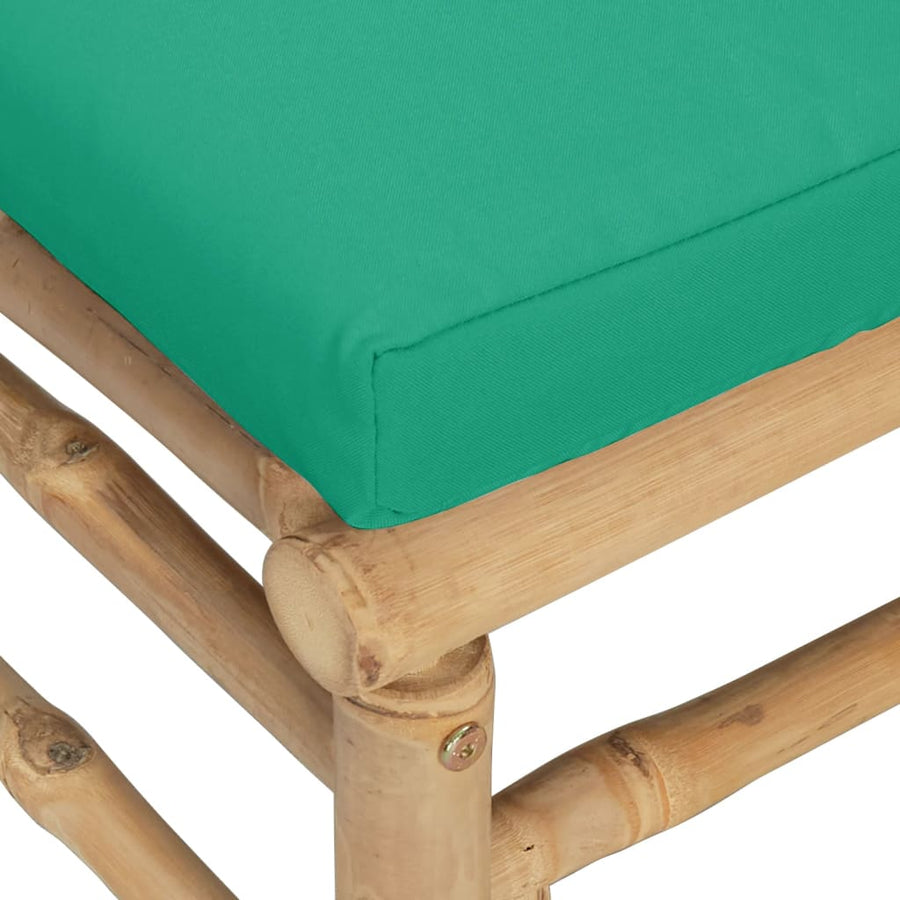 2-Delige Loungeset Met Kussens Bamboe Groen hoek + midden