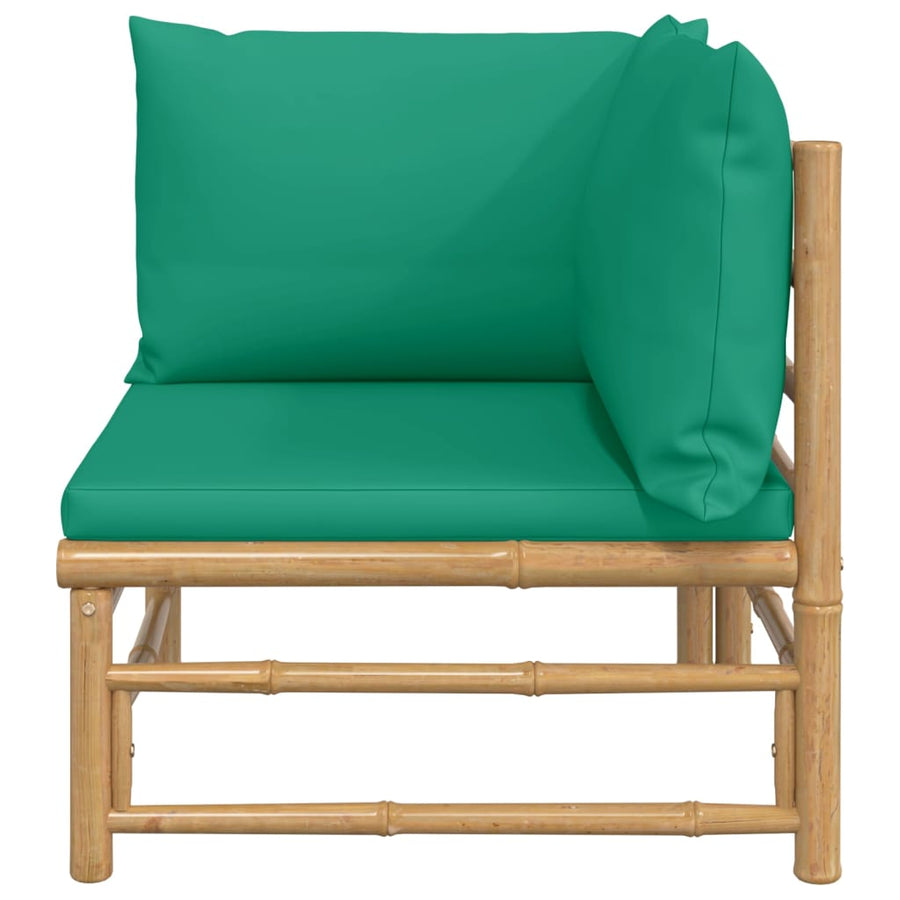 Tuin Met Kussens Bamboe Groen Hoekbank