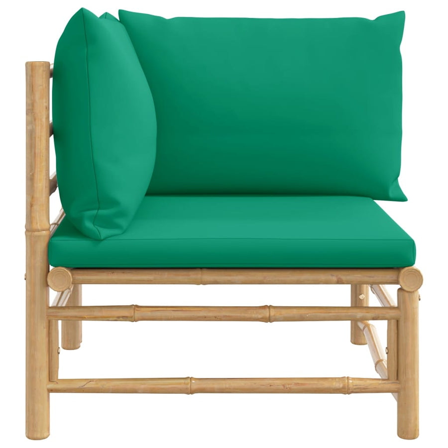 Tuin Met Kussens Bamboe Groen Hoekbank