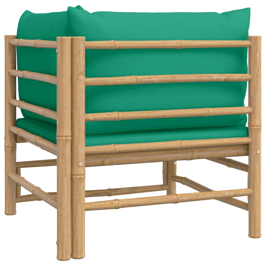 Tuin Met Kussens Bamboe Groen Hoekbank