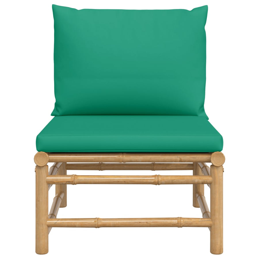 Tuin Met Kussens Bamboe Groen Middenbank