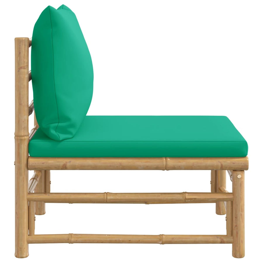 Tuin Met Kussens Bamboe Groen Middenbank