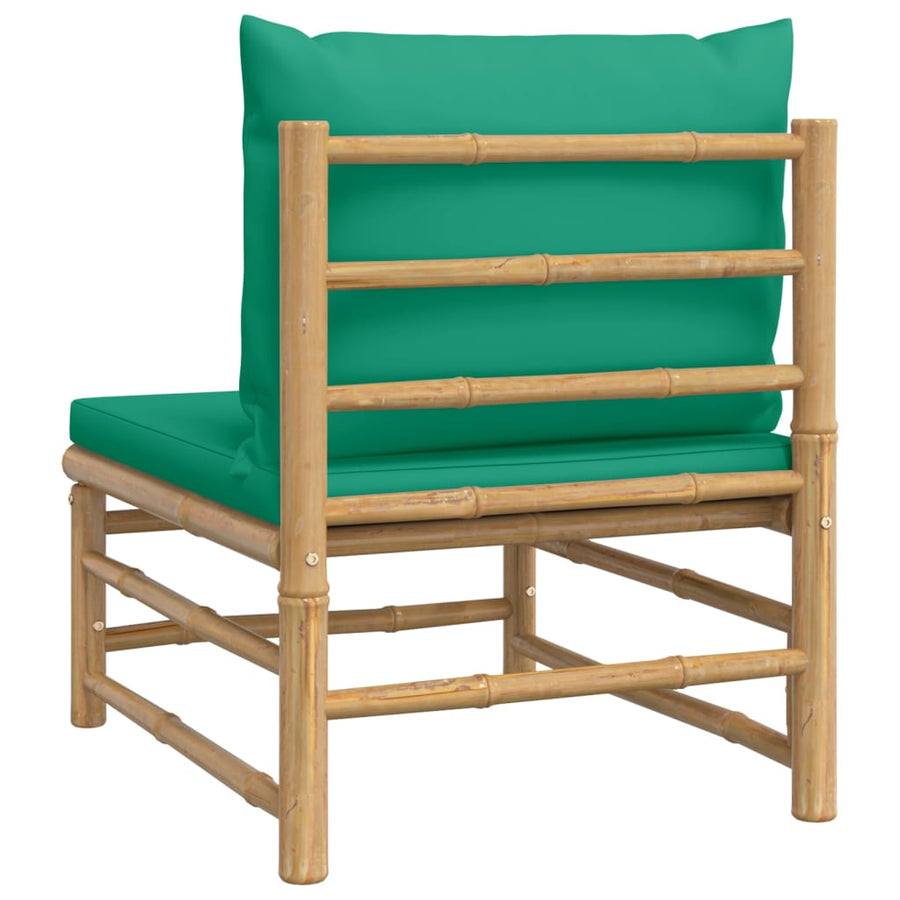 Tuin Met Kussens Bamboe Groen Middenbank