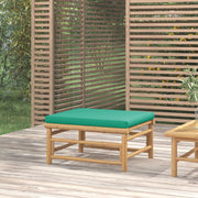 Voetenbank bamboe met kussen groen 55x65x30 cm