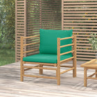 Tuinbank Met Kussens Bamboe Groen Fauteuil