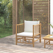 Tuinbank bamboe crèmewit 63x69x65 cm
