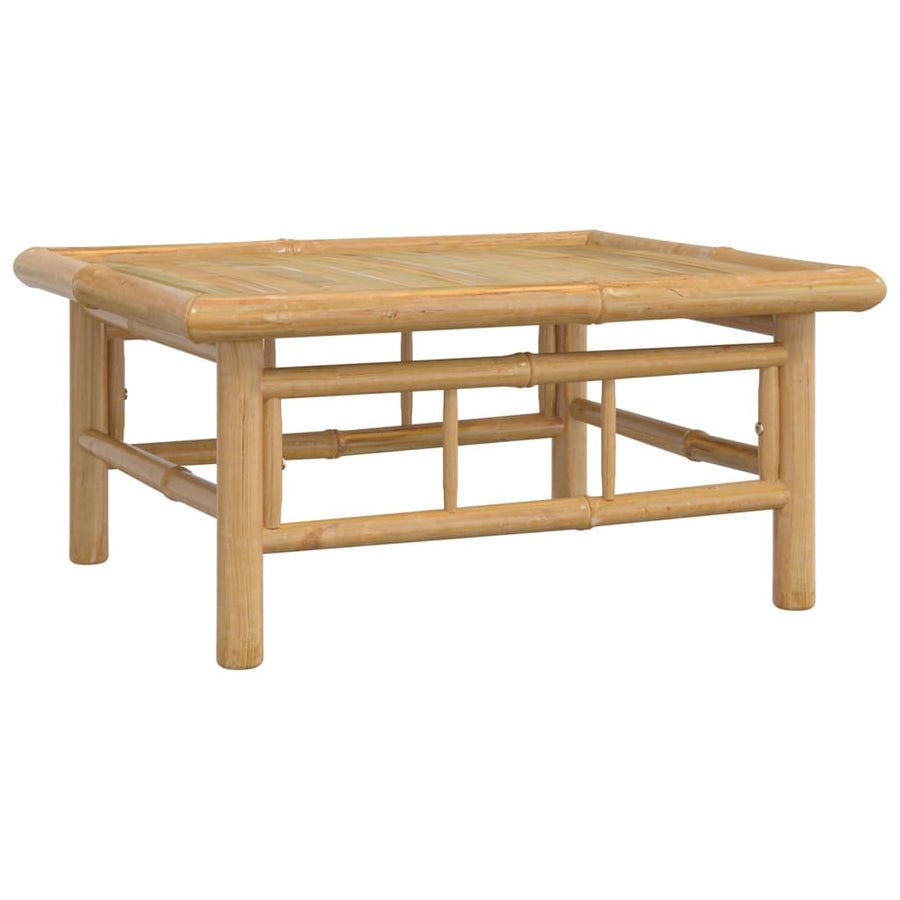 3-Delige Loungeset Met Kussens Bamboe Donkergrijs midden + voetensteun + Tafel