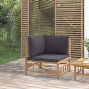 Tuinhoekbank bamboe donkergrijs 69x69x65 cm