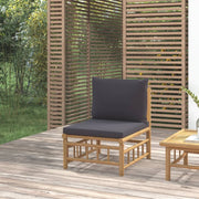 Tuinmiddenbank bamboe donkergrijs 55x69x65 cm