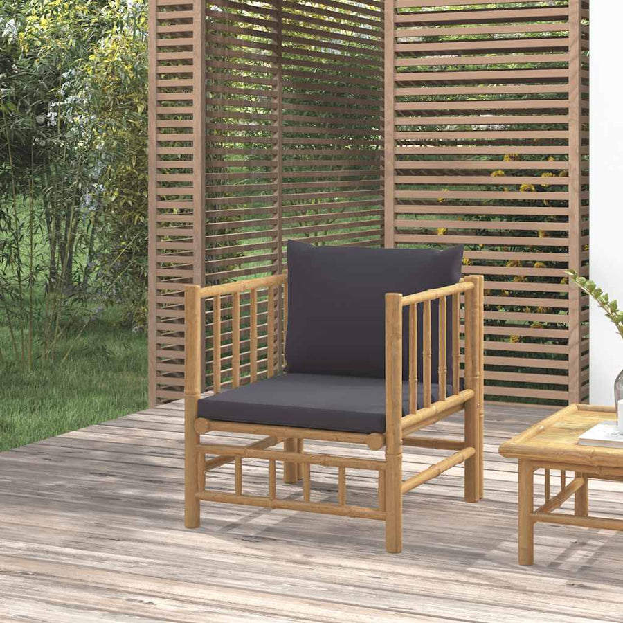 Tuinbank Met Kussens Bamboe 1