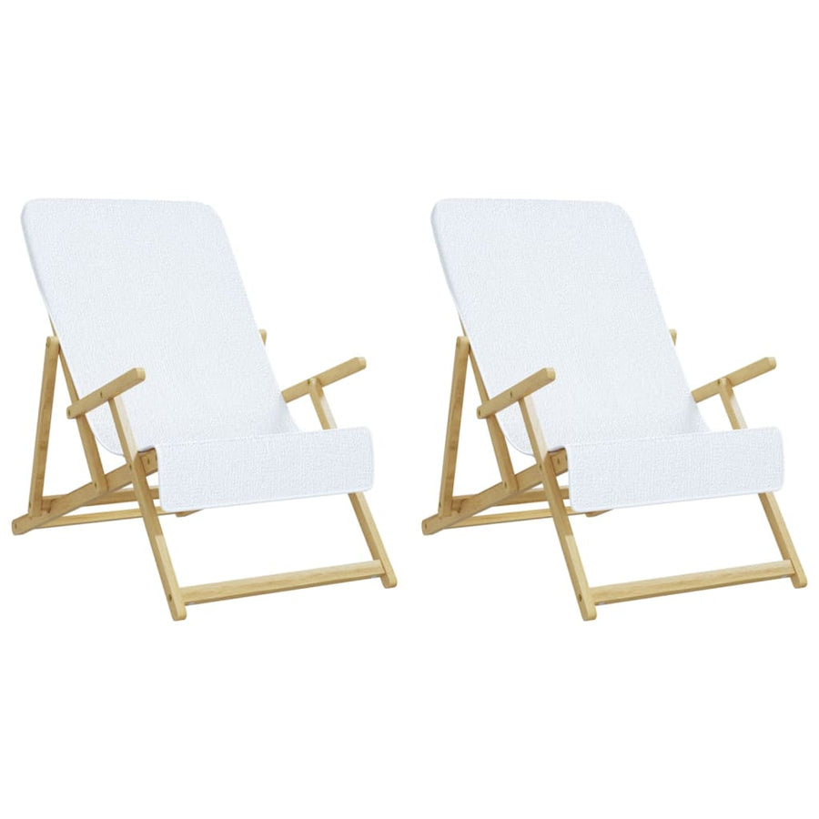 Strandhanddoeken 2 St 400 G/M² 60X135 Cm Stof Wit