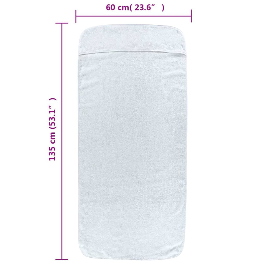 Strandhanddoeken 2 St 400 G/M² 60X135 Cm Stof Wit