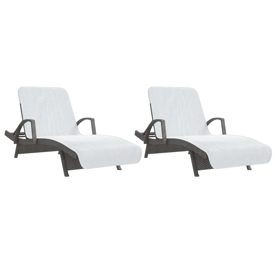 Strandhanddoeken 2 St 400 G/M² 75X200 Cm Stof Wit
