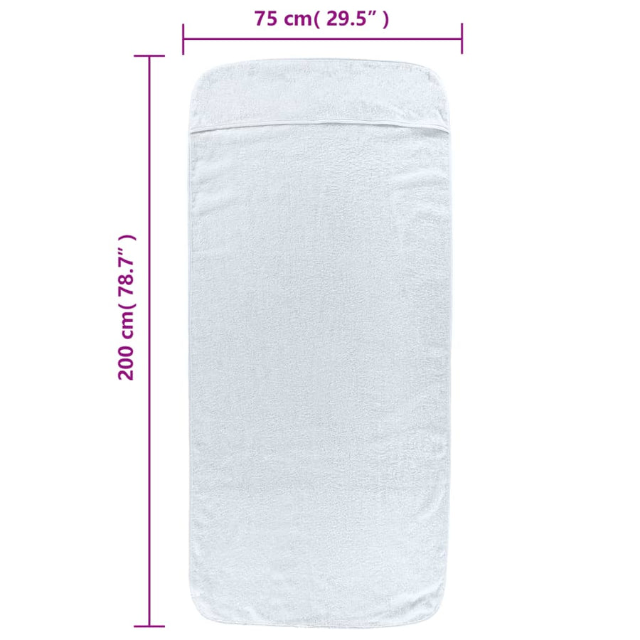Strandhanddoeken 2 St 400 G/M² 75X200 Cm Stof Wit