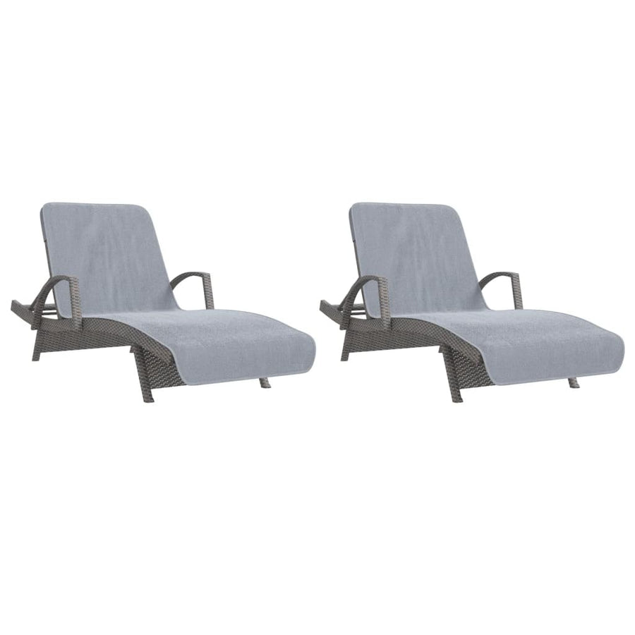 Strandhanddoeken 2 St 400 G/M² 75X200 Cm Stof Grijs