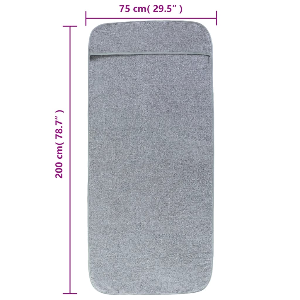 Strandhanddoeken 2 St 400 G/M² 75X200 Cm Stof Grijs