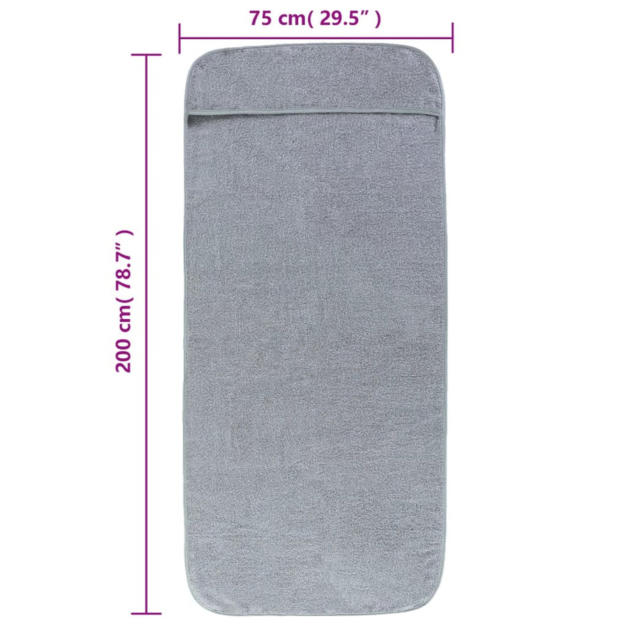 Strandhanddoeken 2 St 400 G/M² 75X200 Cm Stof Grijs
