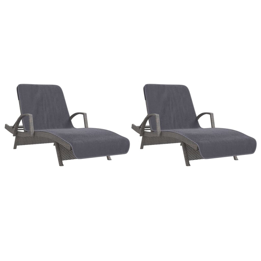 Strandhanddoeken 2 St 400 G/M² 75X200 Cm Stof Antracietkleurig