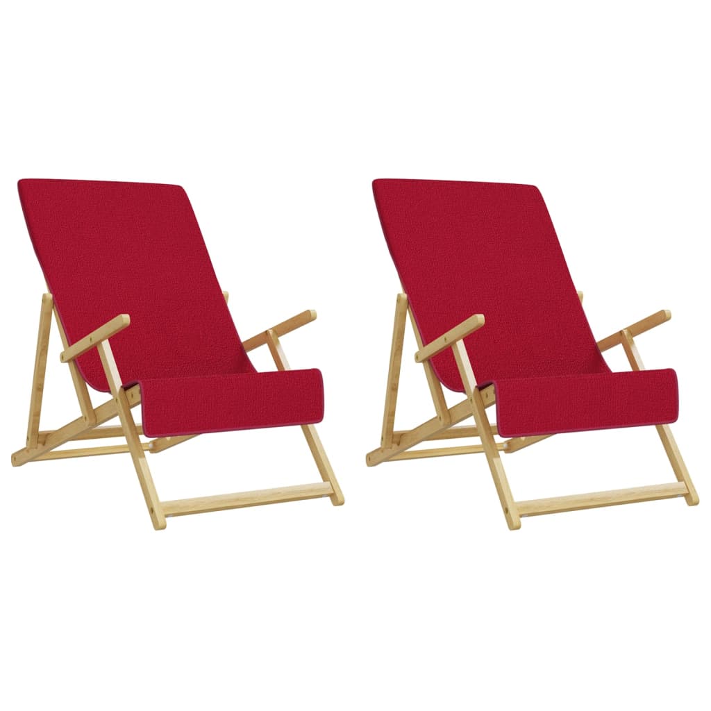 Strandhanddoeken 400 G/M² Stof Bordeaux 2 60 x 135 cm Rood