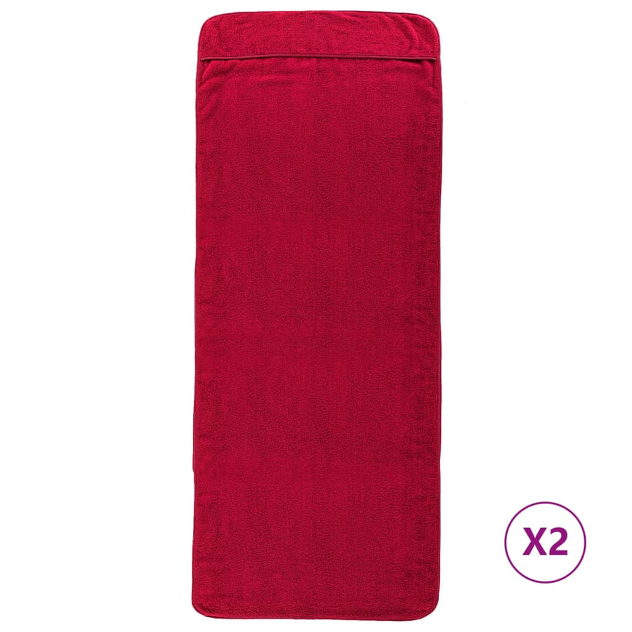Strandhanddoeken 400 G/M² Stof Bordeaux 2 60 x 135 cm Rood
