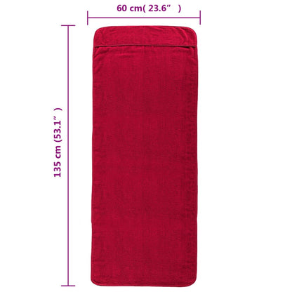 Strandhanddoeken 400 G/M² Stof Bordeaux 2 60 x 135 cm Rood