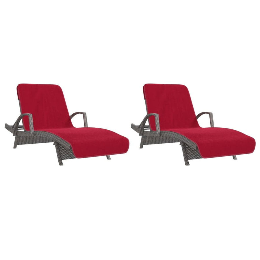 Strandhanddoeken 2 St 400 G/M² 75X200 Cm Stof Bordeauxrood