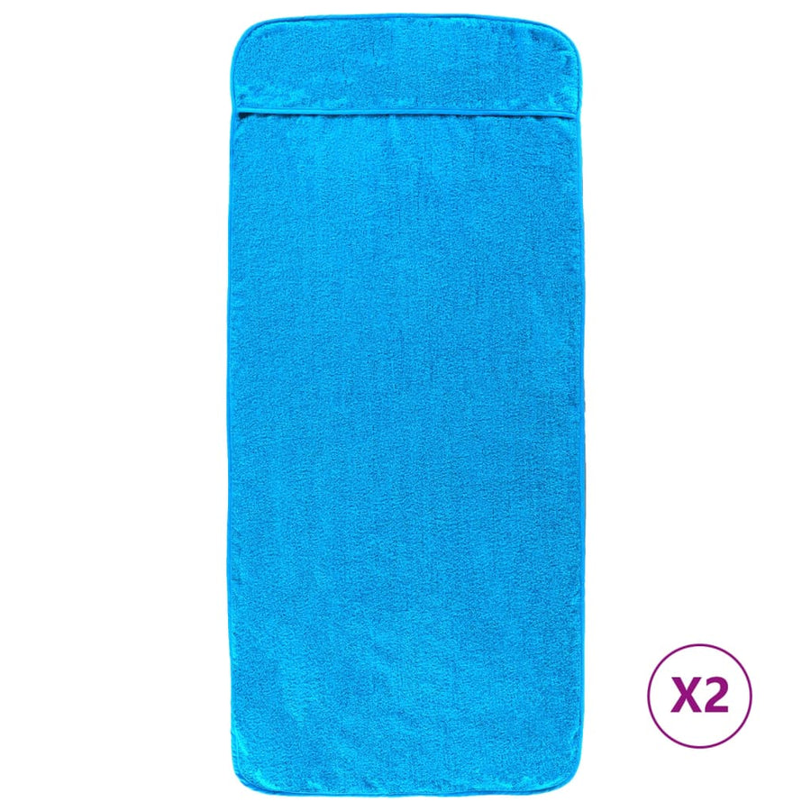 Strandhanddoeken 2 St 400 G/M² 60X135 Cm Stof Turquoise