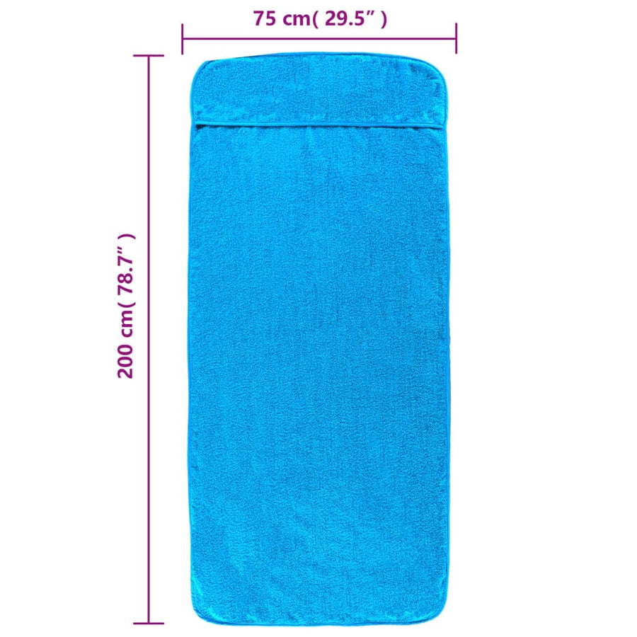 Strandhanddoeken 400 G/M² Stof 2 75 x 200 cm Turquoise