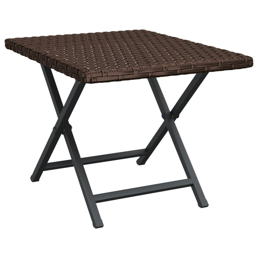 Tafel Inklapbaar 45X35X32 Cm Poly Rattan Bruin