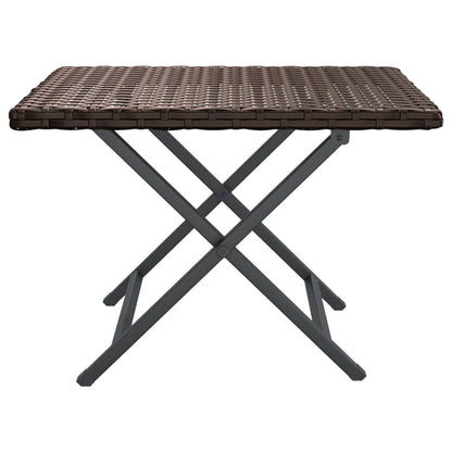 Tafel Inklapbaar 45X35X32 Cm Poly Rattan Bruin