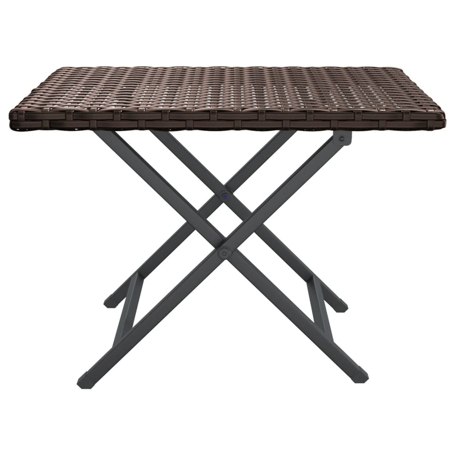Tafel Inklapbaar 45X35X32 Cm Poly Rattan Bruin