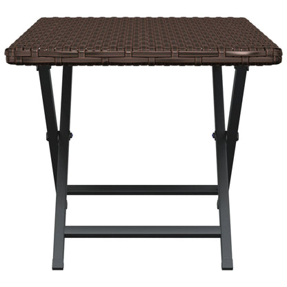 Tafel Inklapbaar 45X35X32 Cm Poly Rattan Bruin