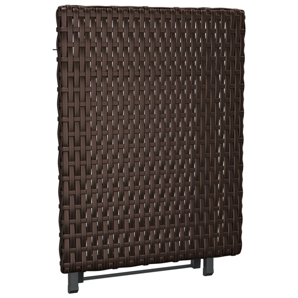 Tafel Inklapbaar 45X35X32 Cm Poly Rattan Bruin