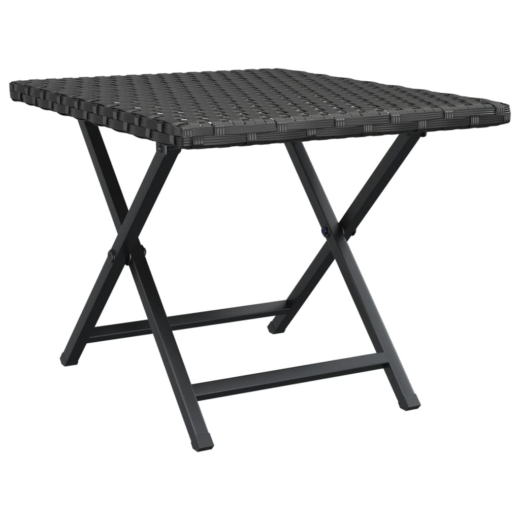Tafel Inklapbaar 45X35X32 Cm Poly Rattan Zwart