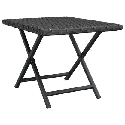 Tafel Inklapbaar 45X35X32 Cm Poly Rattan Zwart