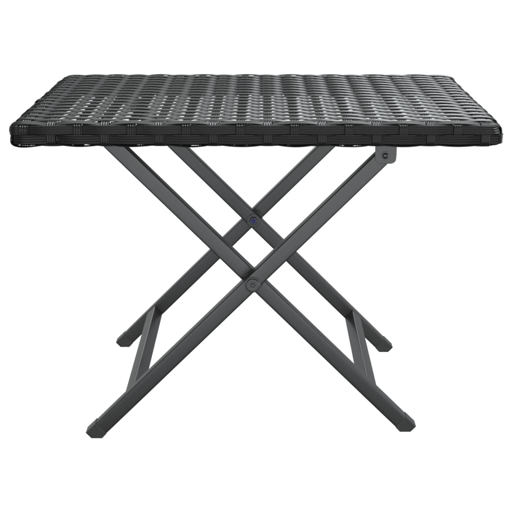 Tafel Inklapbaar 45X35X32 Cm Poly Rattan Zwart